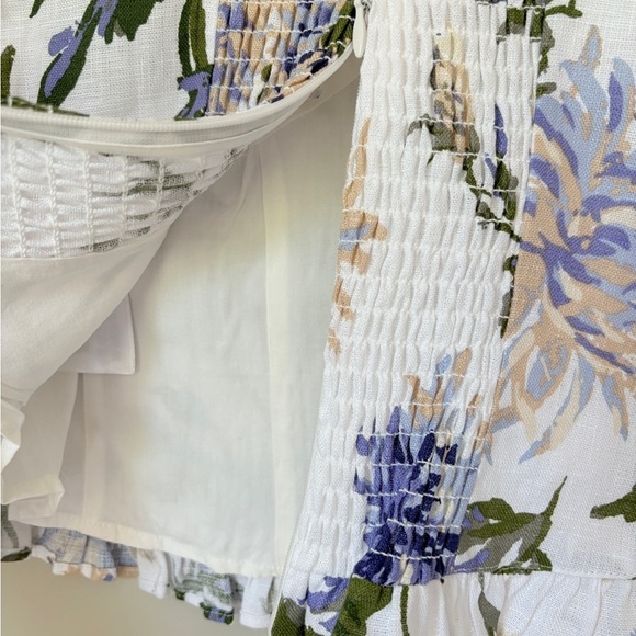 NEW Reformation Anatolia Linen Corset Two Piece Serenity White Floral US 2 UK 6 - Picture 7 of 16